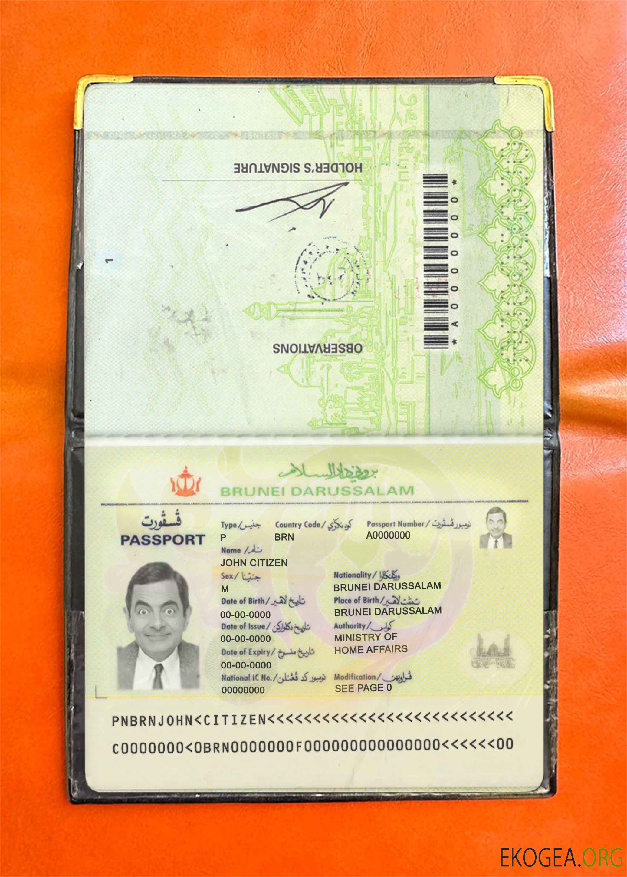 Look photo du col de Brunei